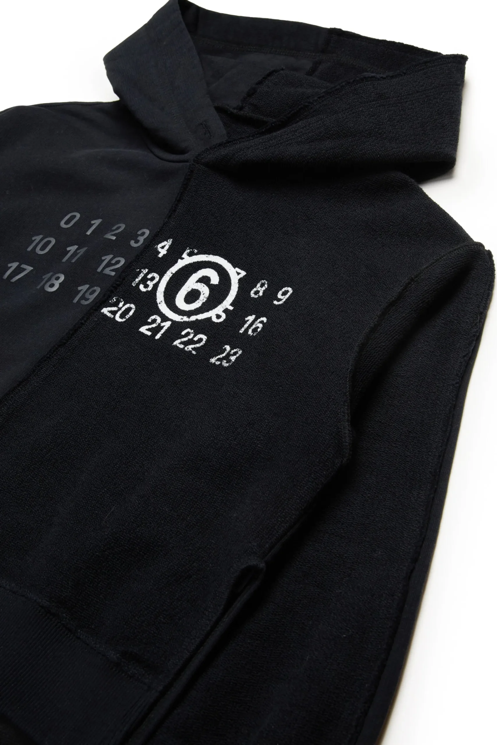 Sweatshirts | Logomania>MM6 MAISON MARGIELA Recut sweatshirt with Stamp Numbers black