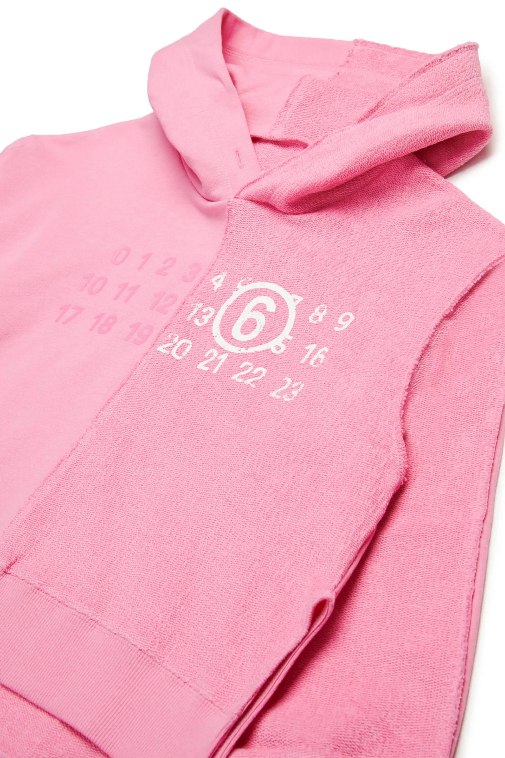 Sweatshirts | Sweatshirts>MM6 MAISON MARGIELA Recut sweatshirt with Stamp Numbers light pink