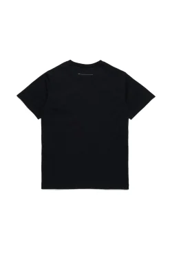 T-Shirts | Logomania>MM6 MAISON MARGIELA Re-cut T-shirt with Stamp Numbers black