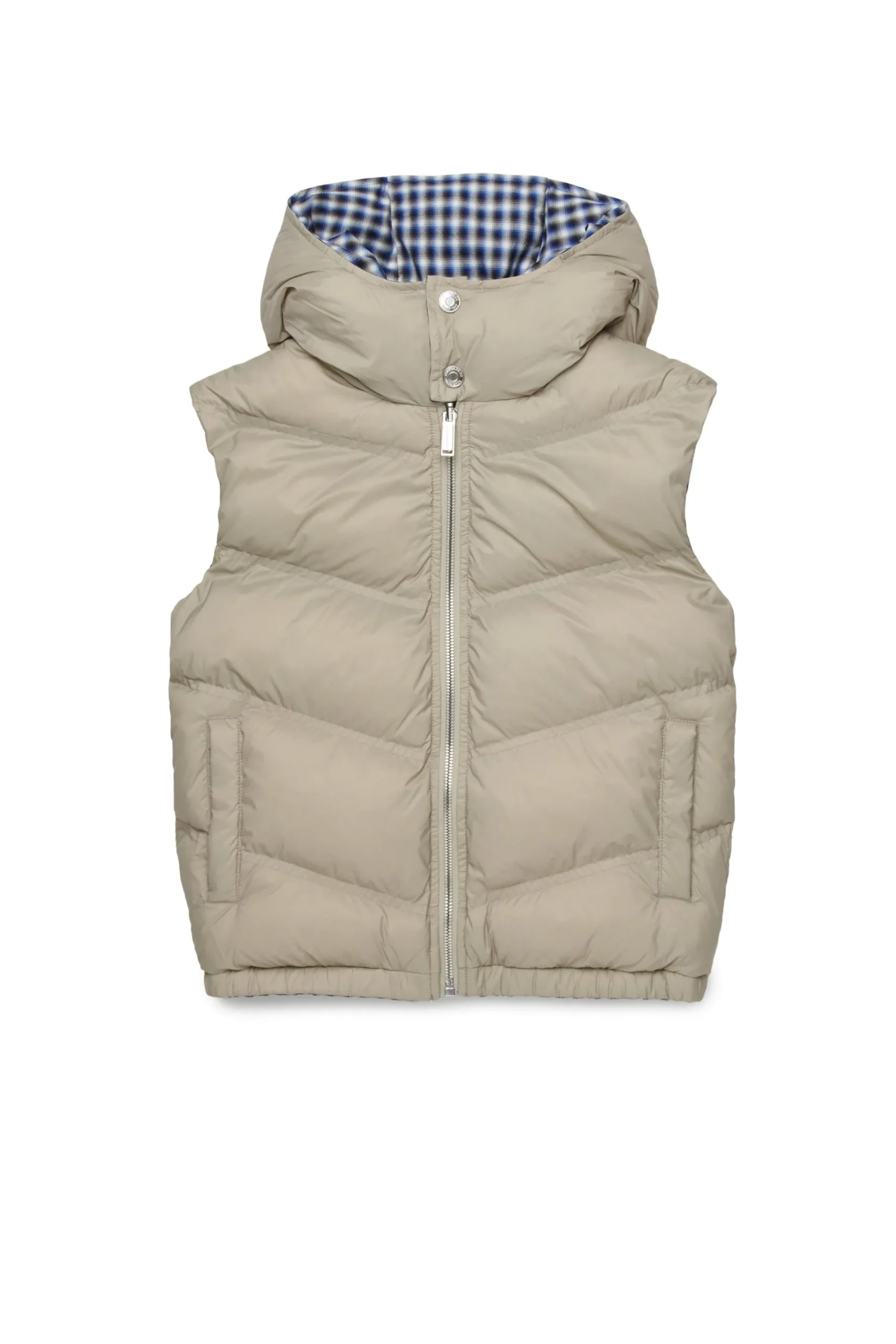 Jackets And Padded Jackets | Logomania>DSQUARED2 Reversible padded vest with DSQ2 logo blue surf the web