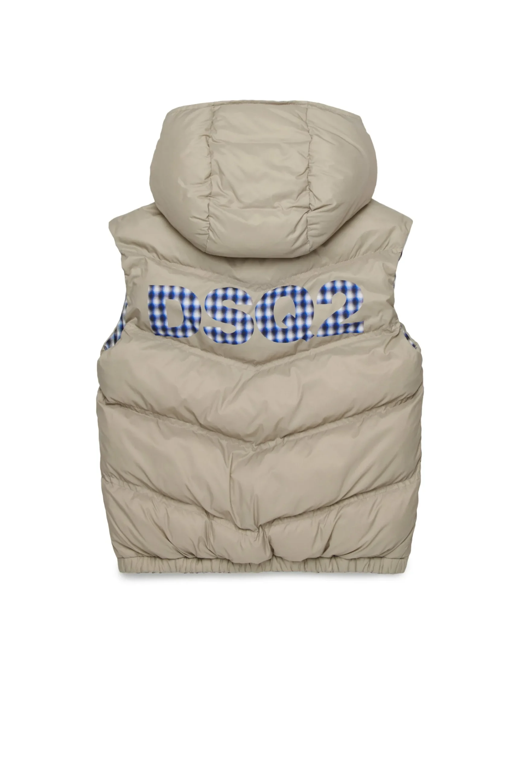 Jackets And Padded Jackets | Logomania>DSQUARED2 Reversible padded vest with DSQ2 logo blue surf the web