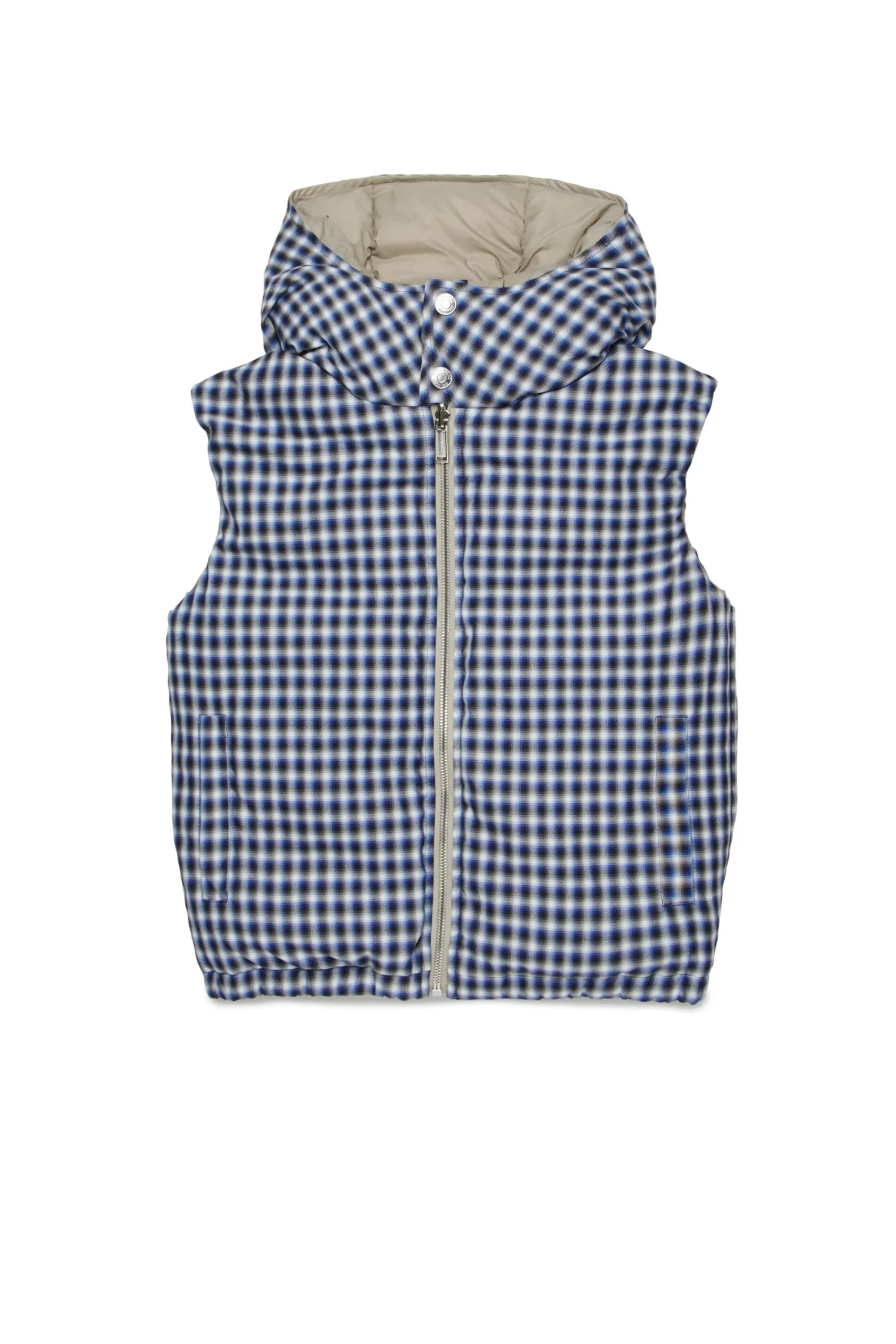 Jackets And Padded Jackets | Logomania>DSQUARED2 Reversible padded vest with DSQ2 logo blue surf the web