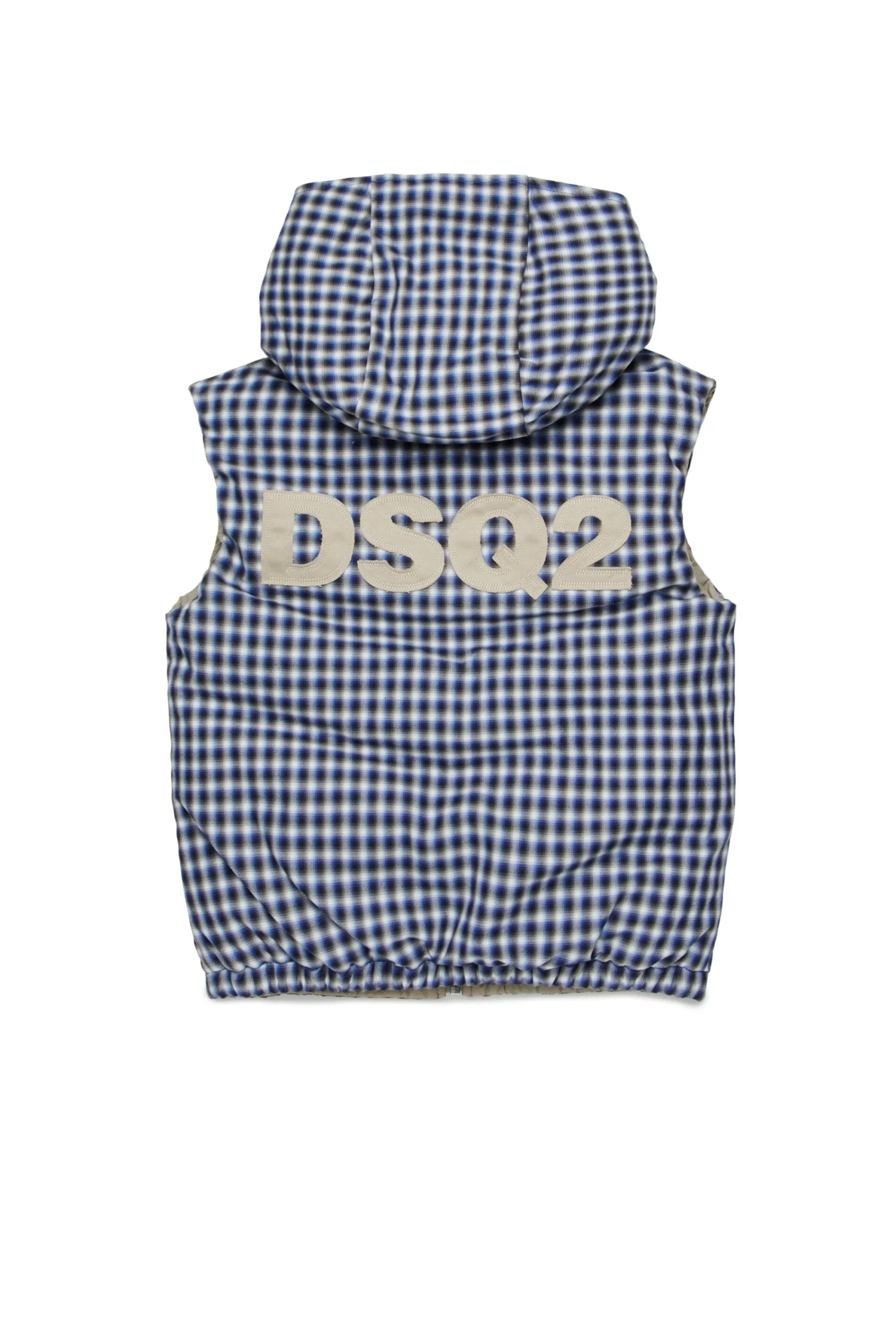 Jackets And Padded Jackets | Logomania>DSQUARED2 Reversible padded vest with DSQ2 logo blue surf the web