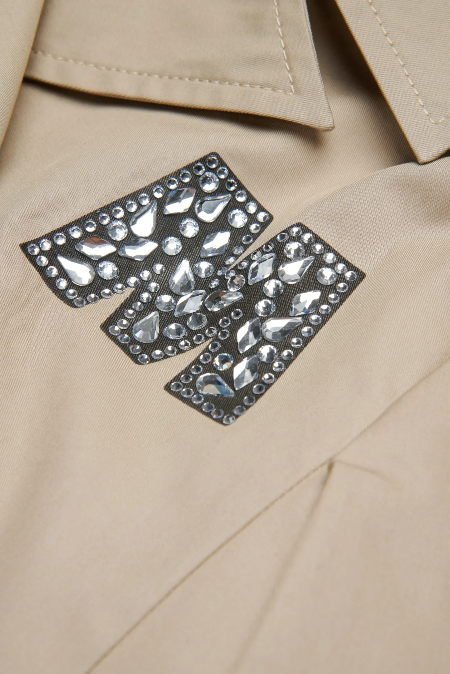 Jackets And Padded Jackets | Party Looks>MARNI Rhinestones branded trench jacket sand
