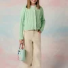 Knitwear>MARNI Ribbed cardigan with rips placid blue