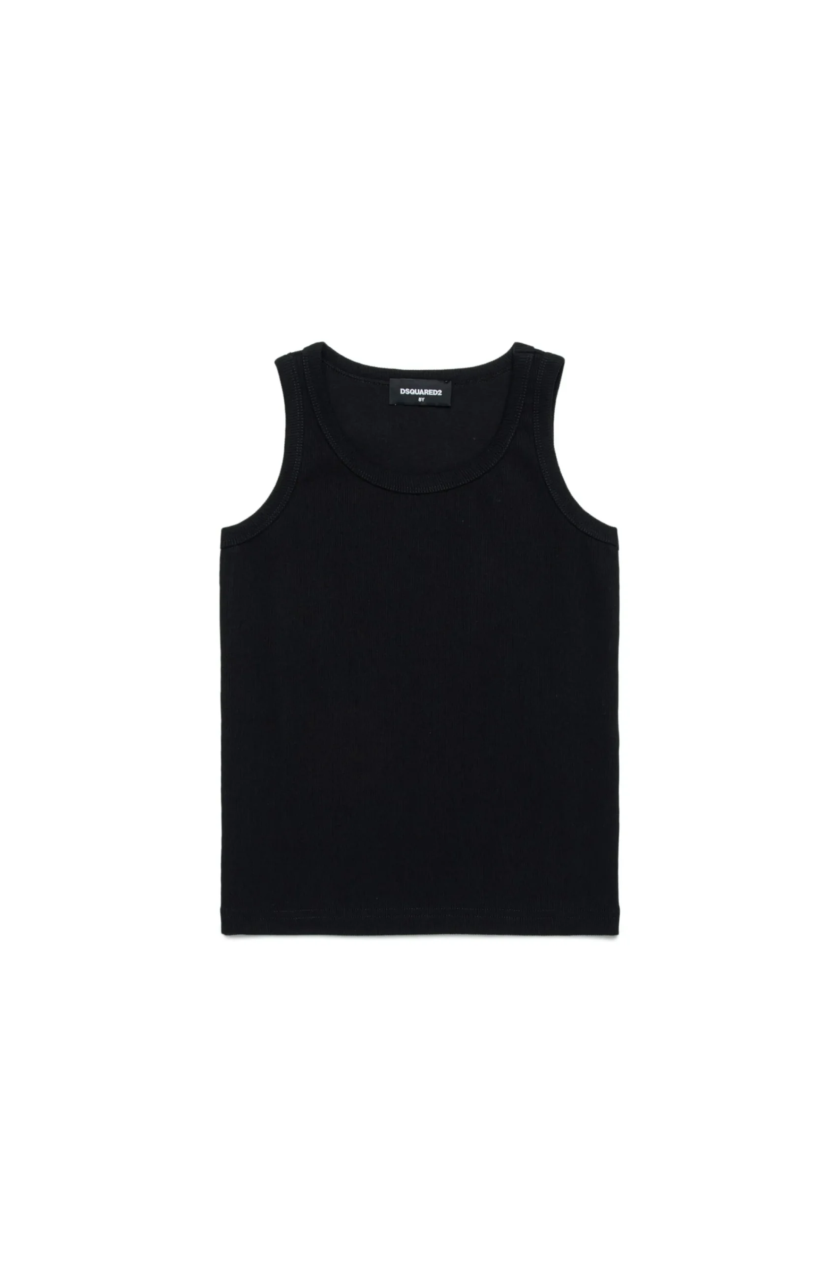 T-Shirts | Swimwear>DSQUARED2 Ribbed sleeveless branded T-shirt black