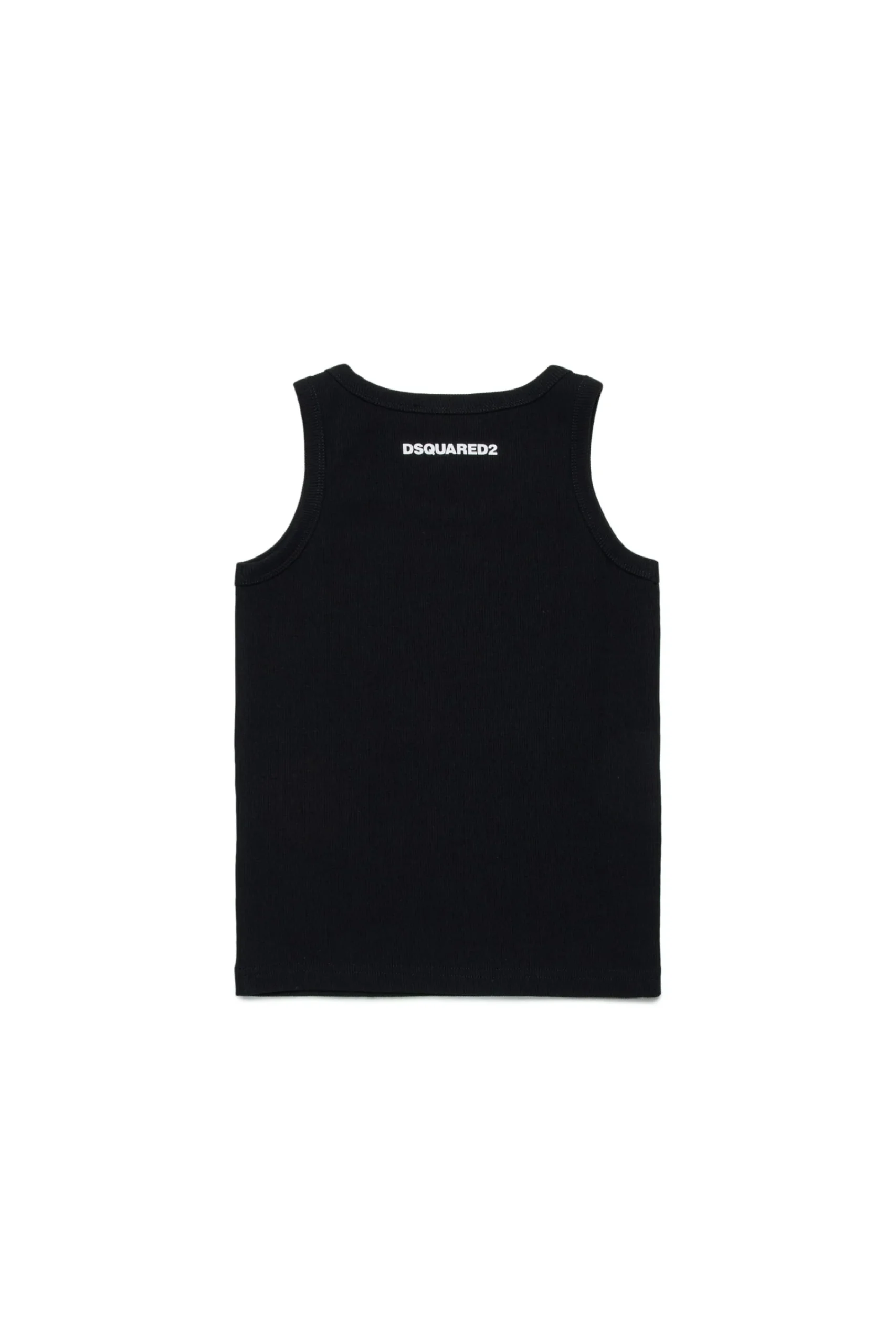 T-Shirts | Swimwear>DSQUARED2 Ribbed sleeveless branded T-shirt black