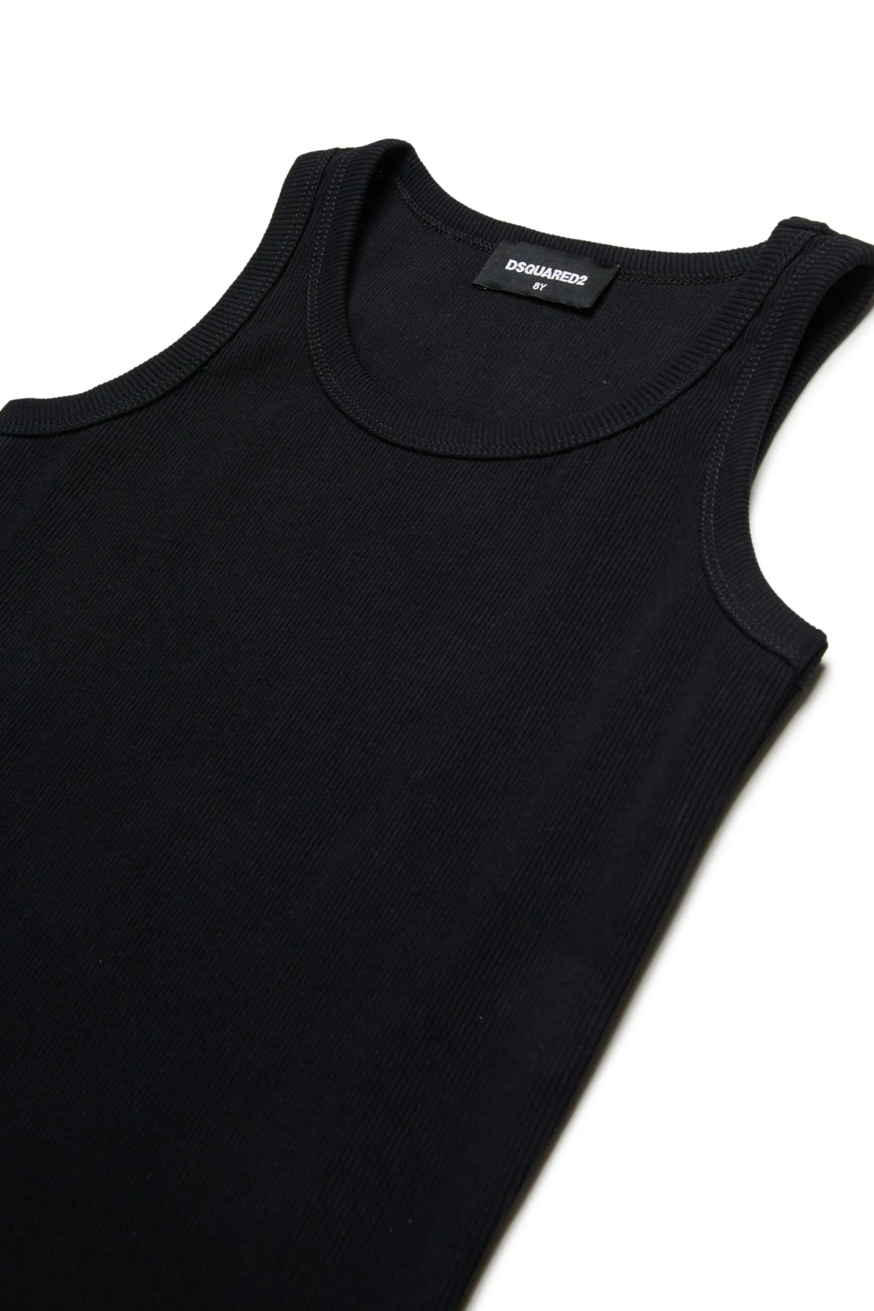 T-Shirts | Swimwear>DSQUARED2 Ribbed sleeveless branded T-shirt black