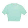 Knitwear>MARNI Ribbed tops with rips placid blue