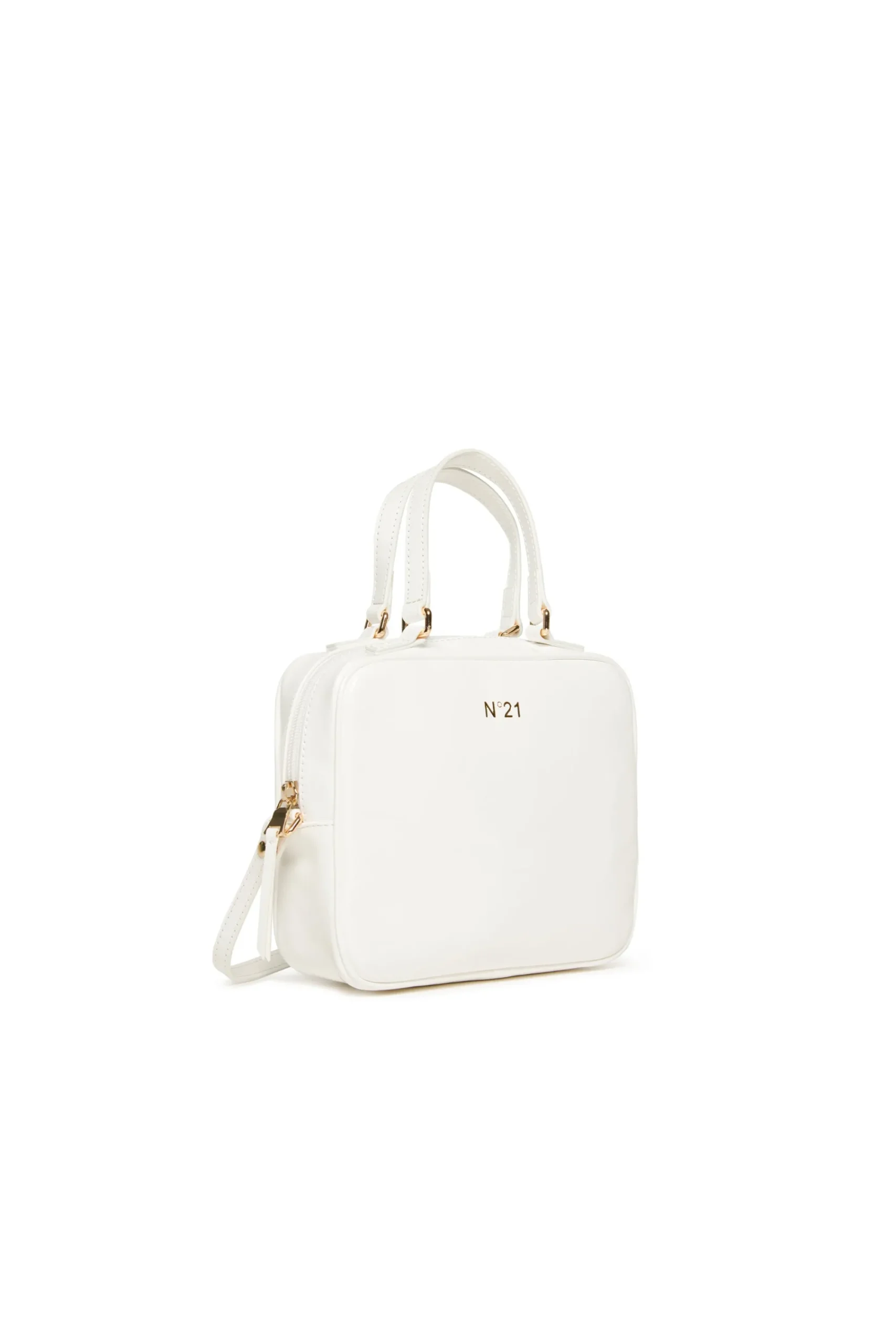 Bags And Backpacks>N°21 Satchel bag with golden details white