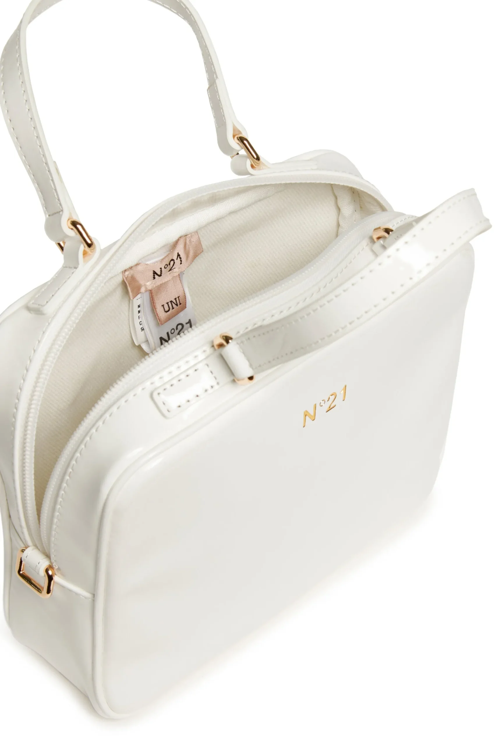 Bags And Backpacks>N°21 Satchel bag with golden details white
