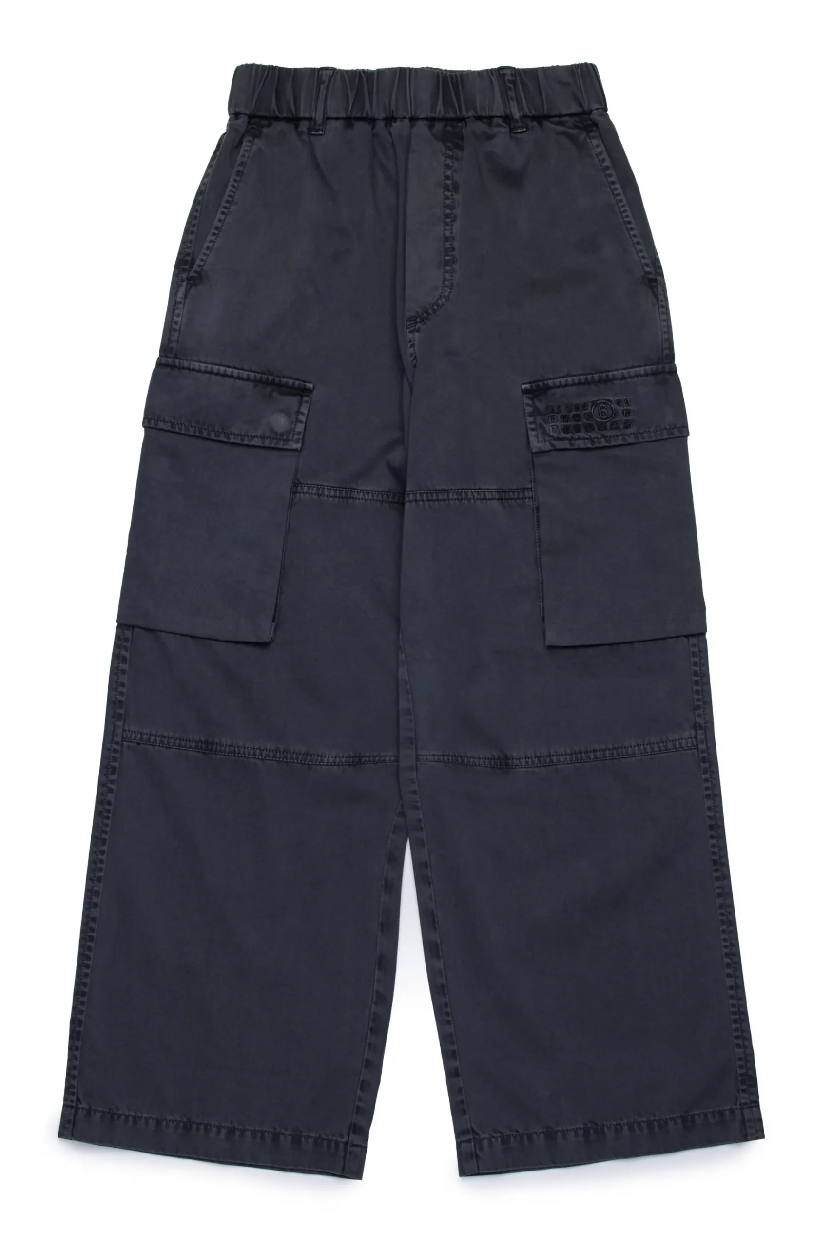 Pants | Pants>MM6 MAISON MARGIELA Satin cargo trousers black