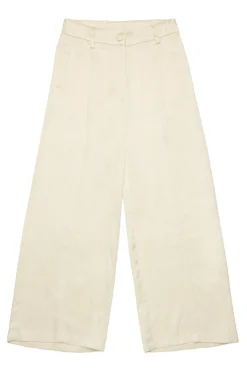 Pants | Party Looks>N°21 Satin palazzo pants with pleats creamy white