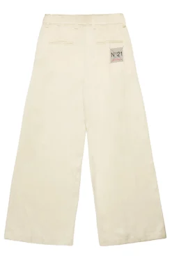 Pants | Party Looks>N°21 Satin palazzo pants with pleats creamy white