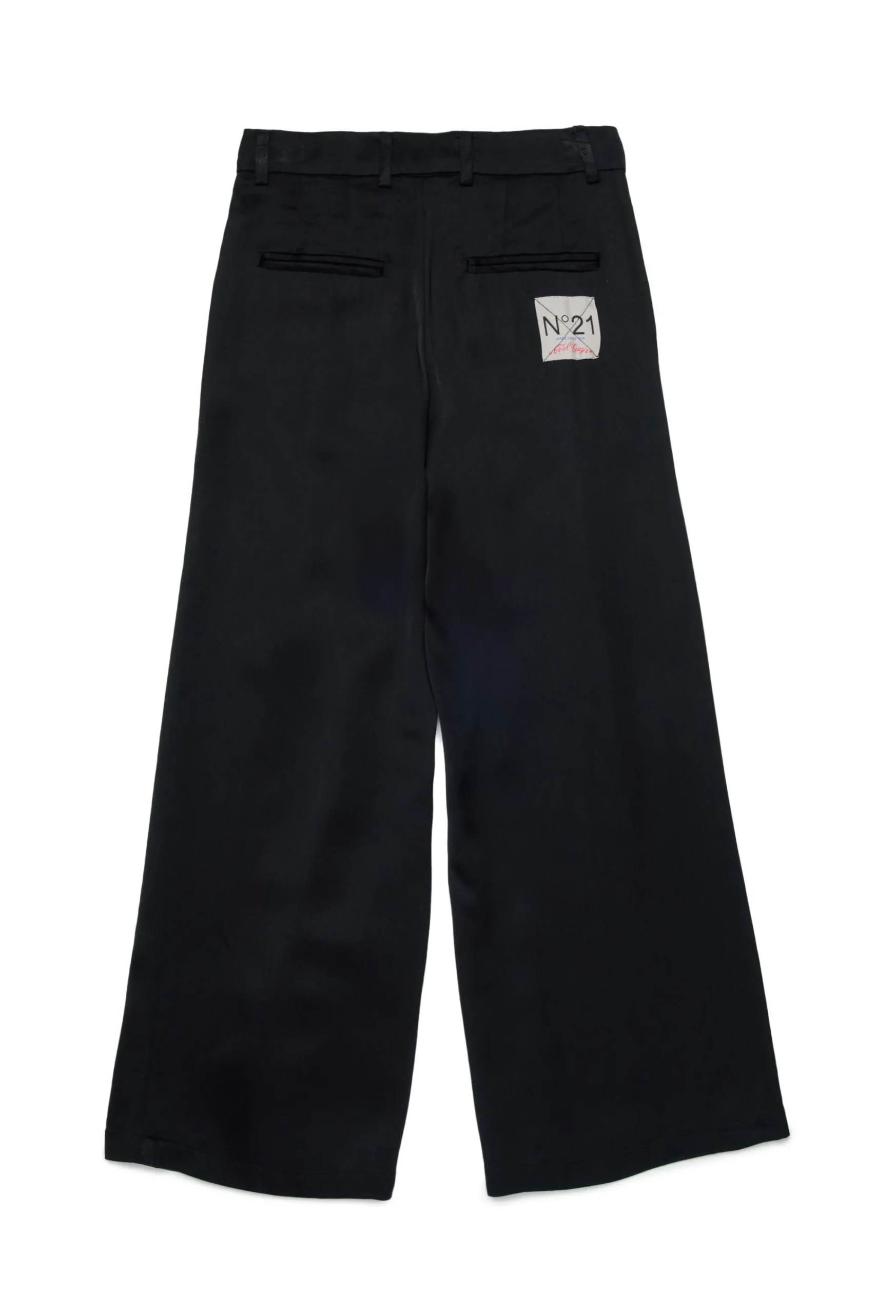 Pants | Party Looks>N°21 Satin palazzo pants with pleats black