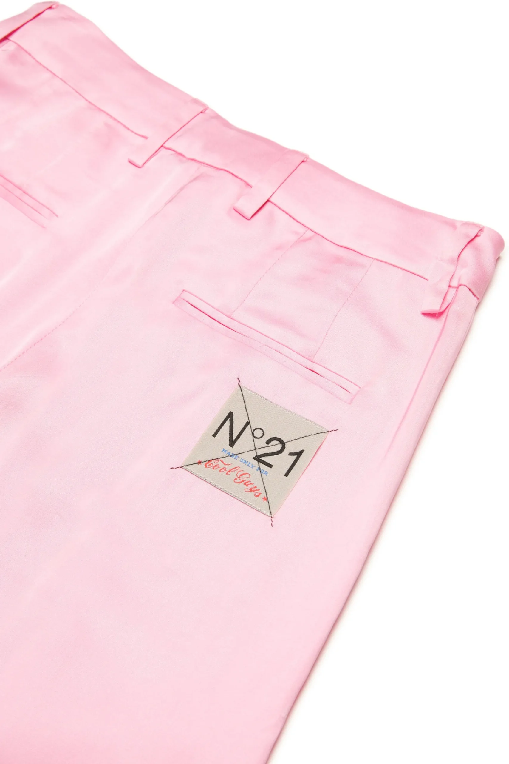 Pants | Party Looks>N°21 Satin palazzo pants with pleats pink
