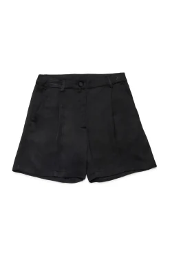 Shorts | Party Looks>N°21 Satin shorts with pleats black