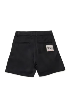Shorts | Party Looks>N°21 Satin shorts with pleats black