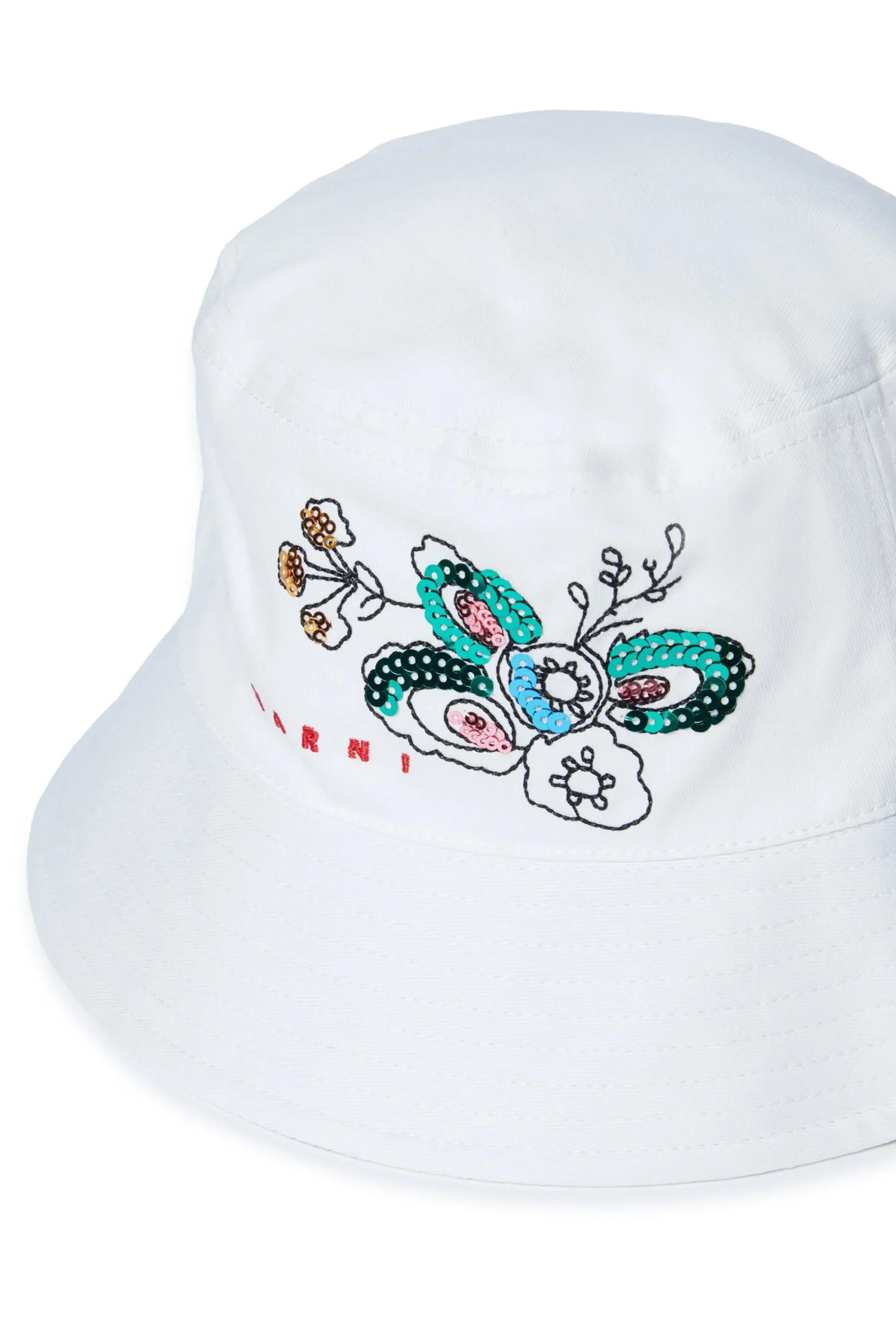 Hats And Caps>MARNI Sequined fisherman hat hangtag yellow