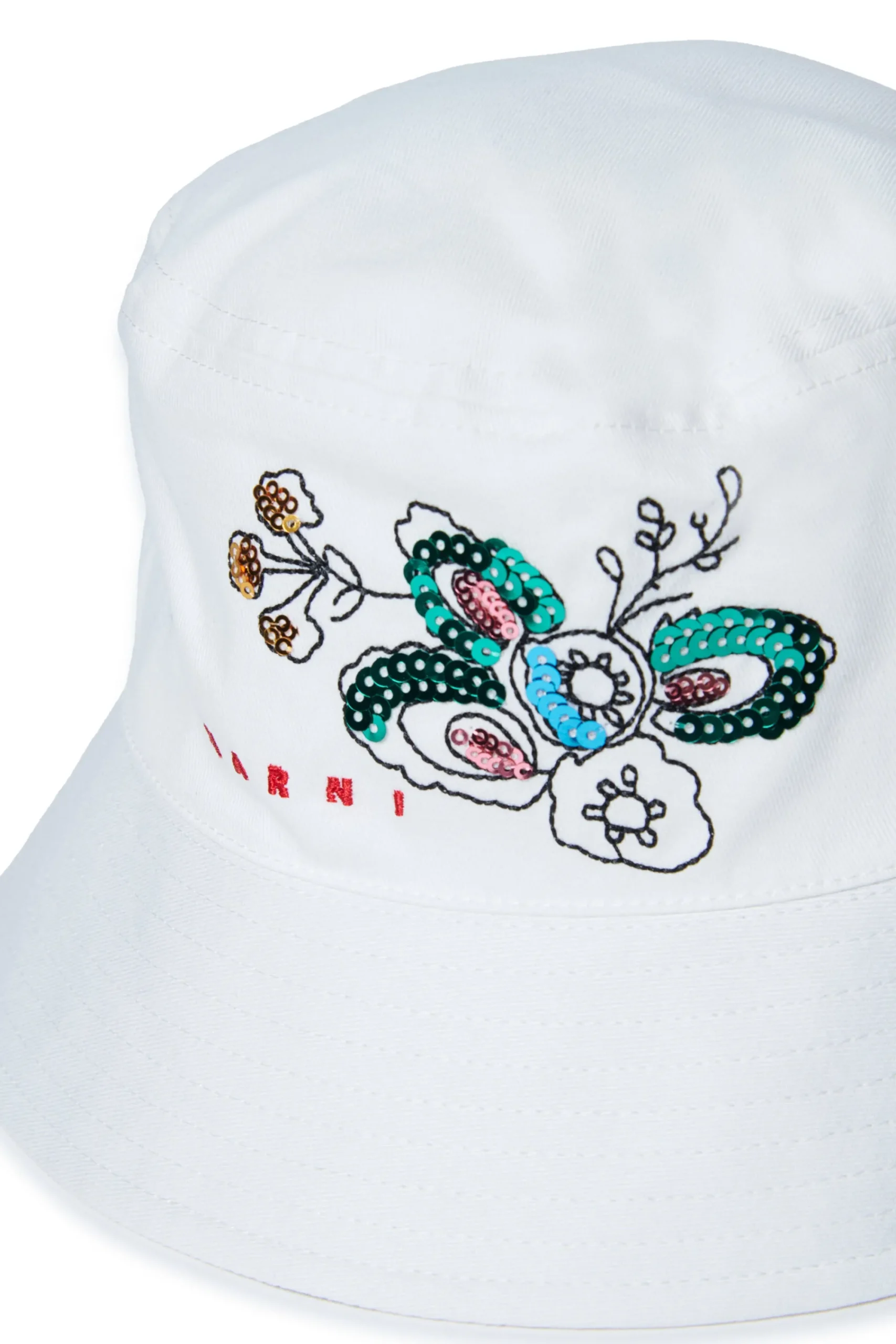Hats And Caps>MARNI Sequined fisherman hat hangtag yellow