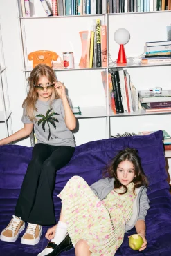 T-Shirts>N°21 Sequined Palm T-shirt grey melange