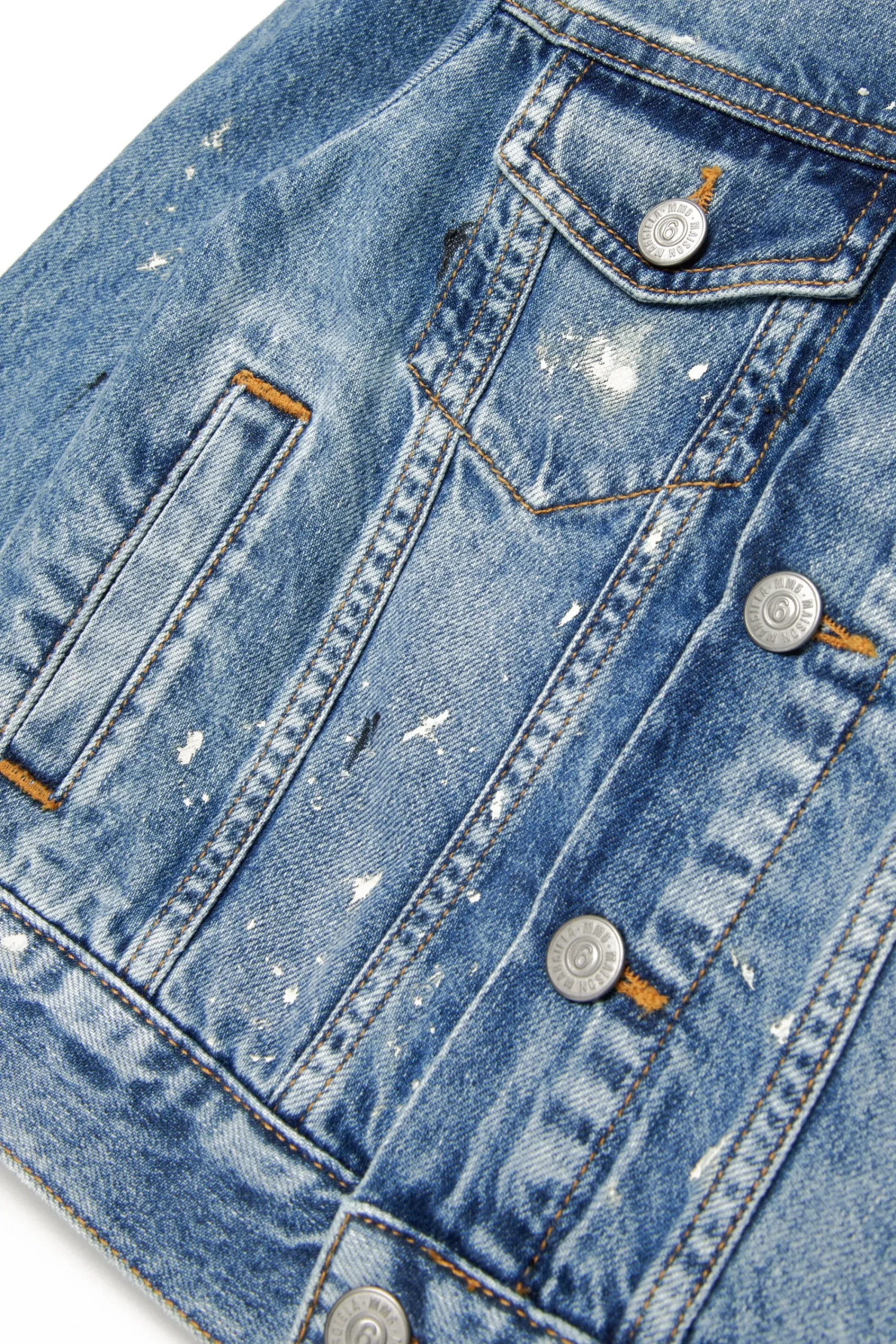 Denim-Mania | Denim-Mania>MM6 MAISON MARGIELA Shaded jacket with color spots blue denim
