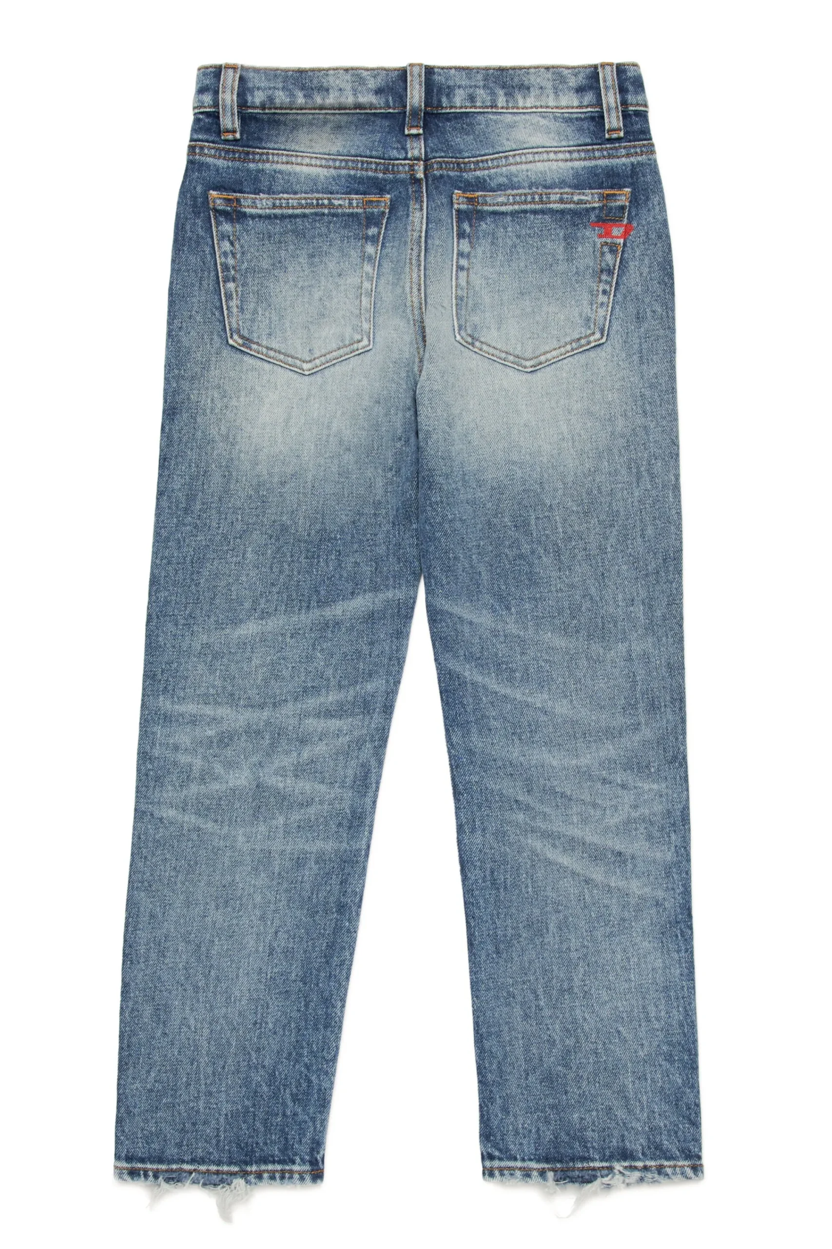 Denim-Mania | Denim-Mania>DIESEL Shaded straight jeans with abrasions - 2020 D-Viker blue denim
