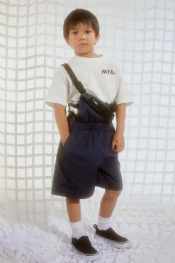 Jumpsuits | Tracksuits>MYAR Short one-shoulder dungarees with logo dark blue