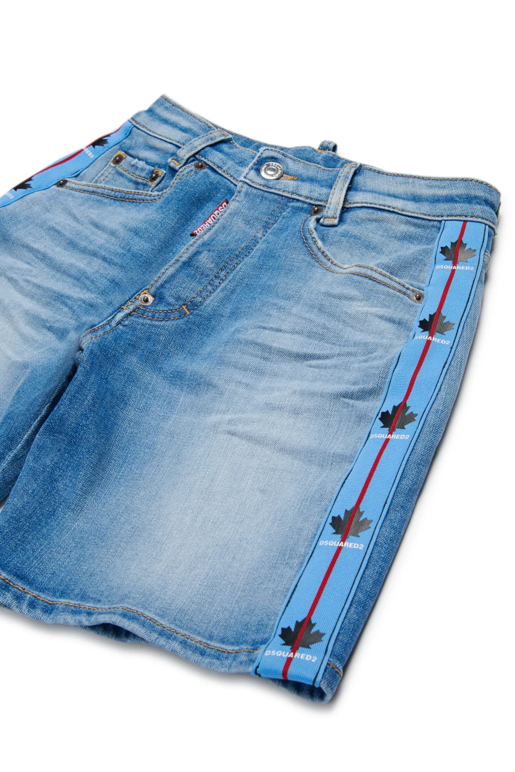 Shorts | Shorts>DSQUARED2 Shorts in shaded denim with tape blue denim