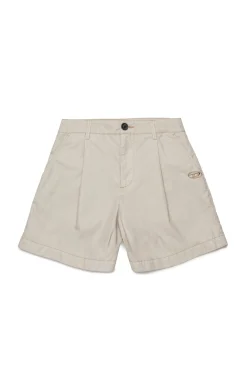 Shorts>DIESEL Shorts with darts and Oval D logo beige