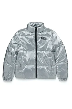 Jackets And Padded Jackets | Jackets And Padded Jackets>DIESEL bomber jacket with logo silver
