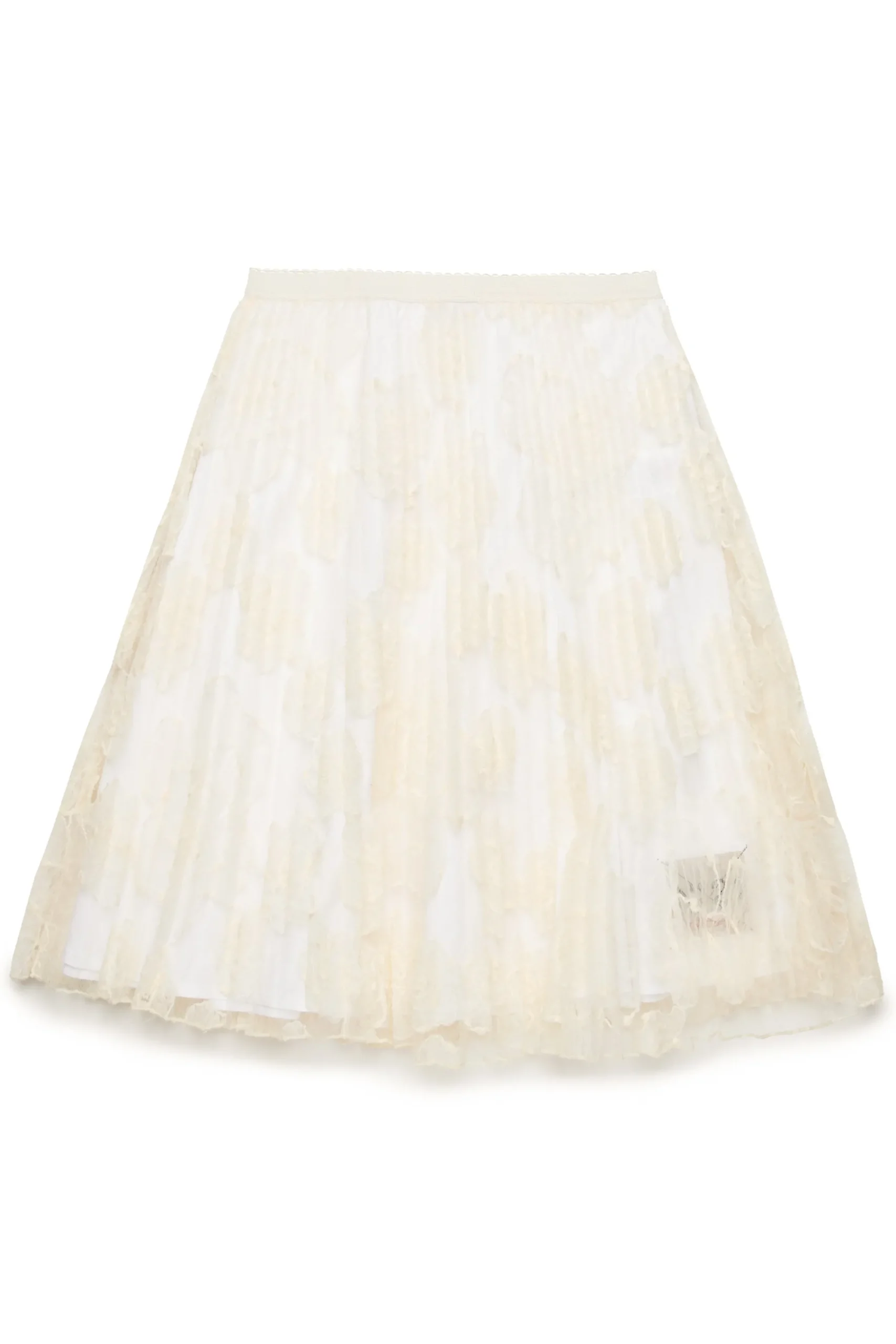 Skirts>N°21 Skirt with embroidered organza flowers creamy white