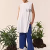 Swimwear | Swimwear>MM6 MAISON MARGIELA Sleeveless cover-up dress with Numeric logo white