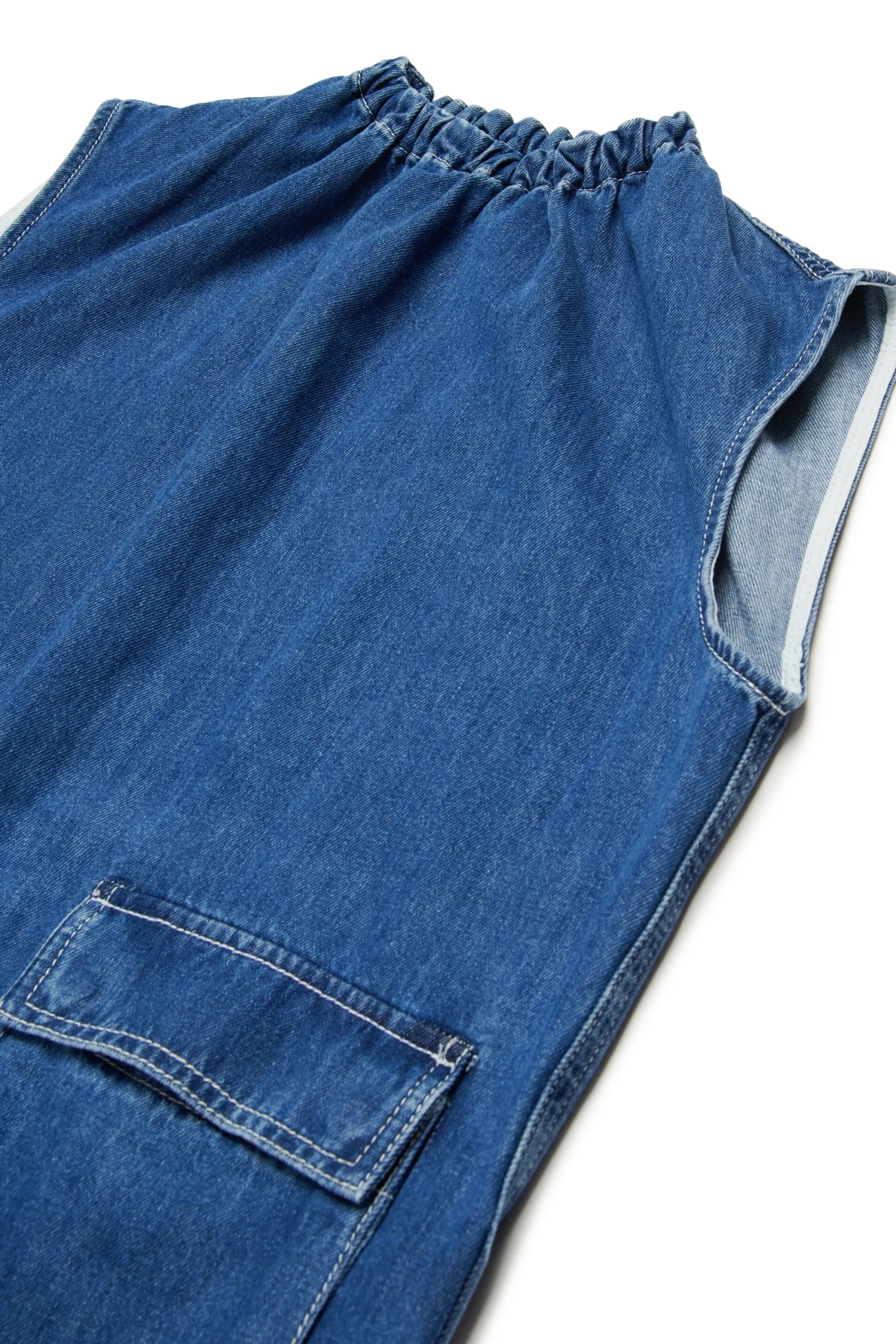 Dresses | Denim-Mania>MM6 MAISON MARGIELA Sleeveless dress in lightweight denim with pockets blue denim