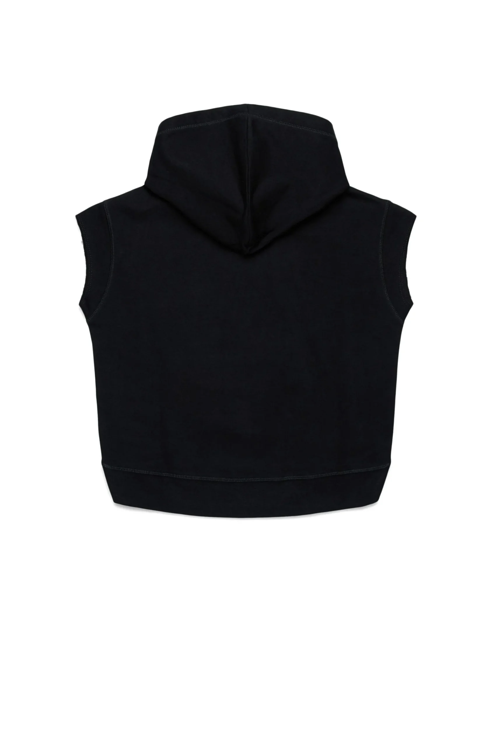 Sweatshirts | Logomania>DSQUARED2 Sleeveless evening sweatshirt with rhinestones logo black