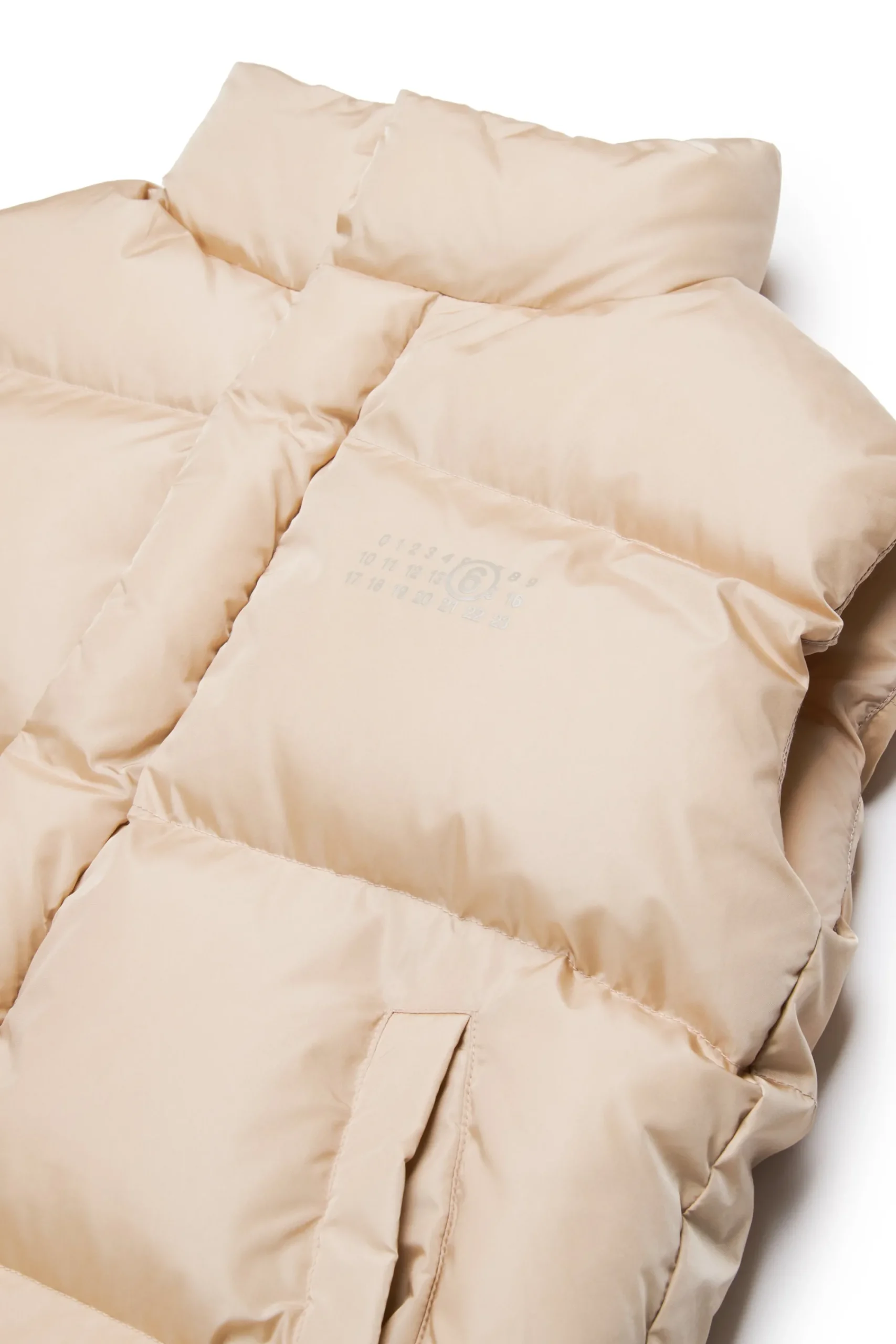 Jackets And Padded Jackets | Jackets And Padded Jackets>MM6 MAISON MARGIELA Sleeveless padded jacket with Numeric logo beige