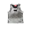 T-Shirts | Oval D By Diesel>DIESEL Sleeveless top with metallic finish silver