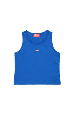 T-Shirts | Activewear>DIESEL Sleeveless top with patch bright bluette
