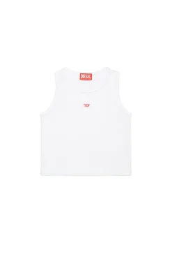 T-Shirts | Activewear>DIESEL Sleeveless top with patch white