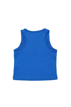T-Shirts | Activewear>DIESEL Sleeveless top with patch bright bluette