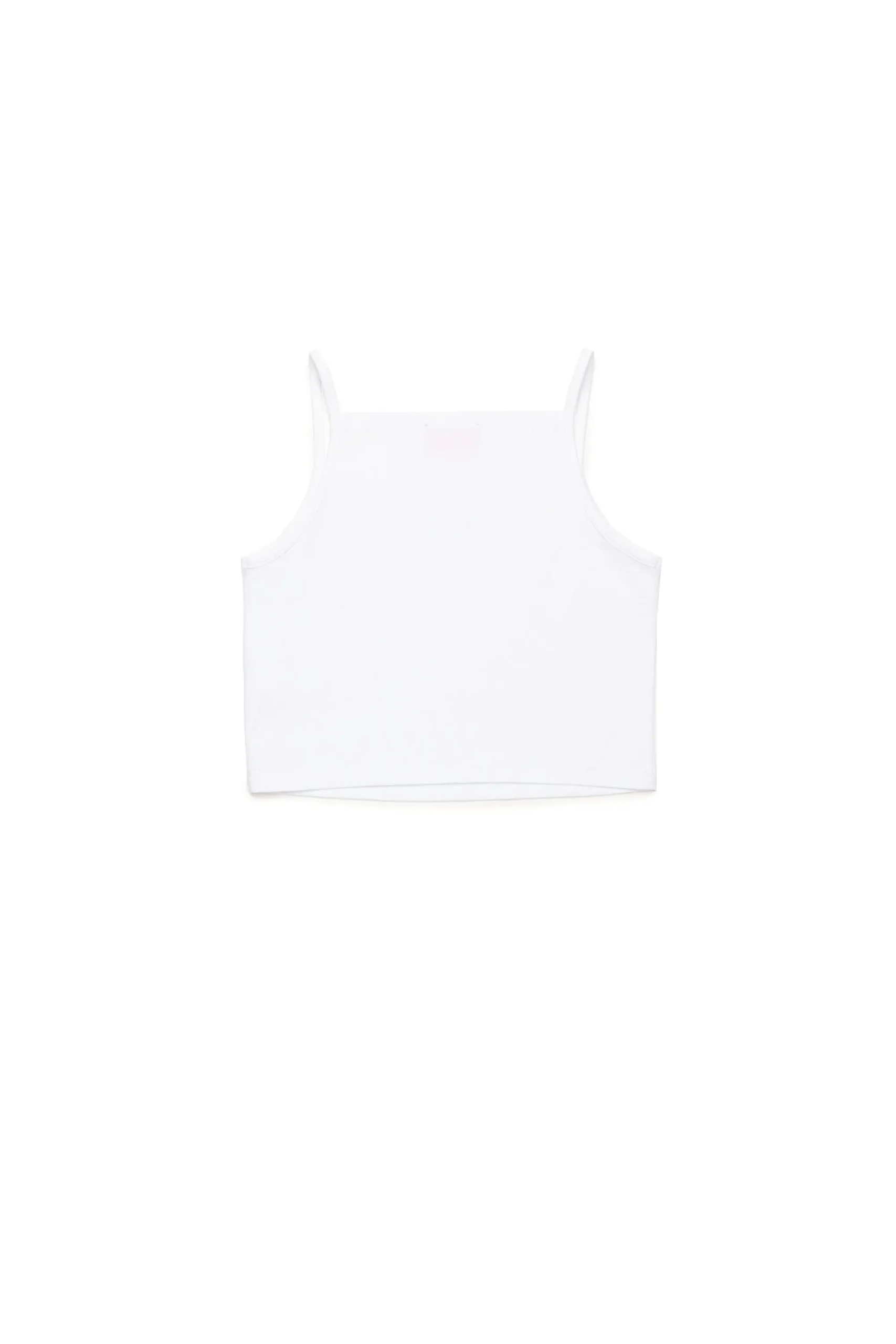 T-Shirts | Oval D By Diesel>DIESEL Sleeveless top with rhinestone Oval D logo white