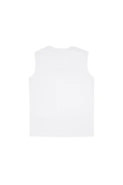 T-Shirts | Logomania>MM6 MAISON MARGIELA Sleeveless T-shirt branded with numeric logo white