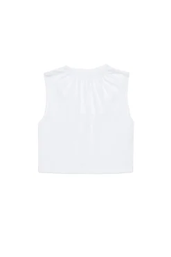 T-Shirts | Party Looks>MM6 MAISON MARGIELA Sleeveless T-shirt with gathers white