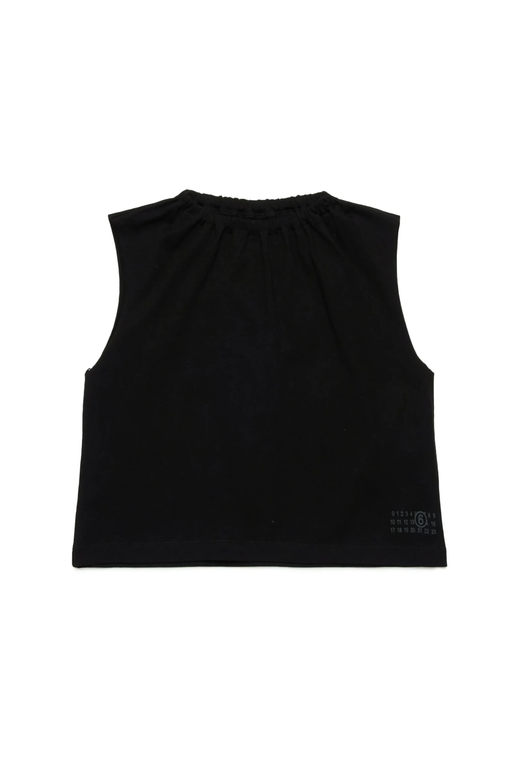 T-Shirts | T-Shirts>MM6 MAISON MARGIELA Sleeveless T-shirt with gathers black