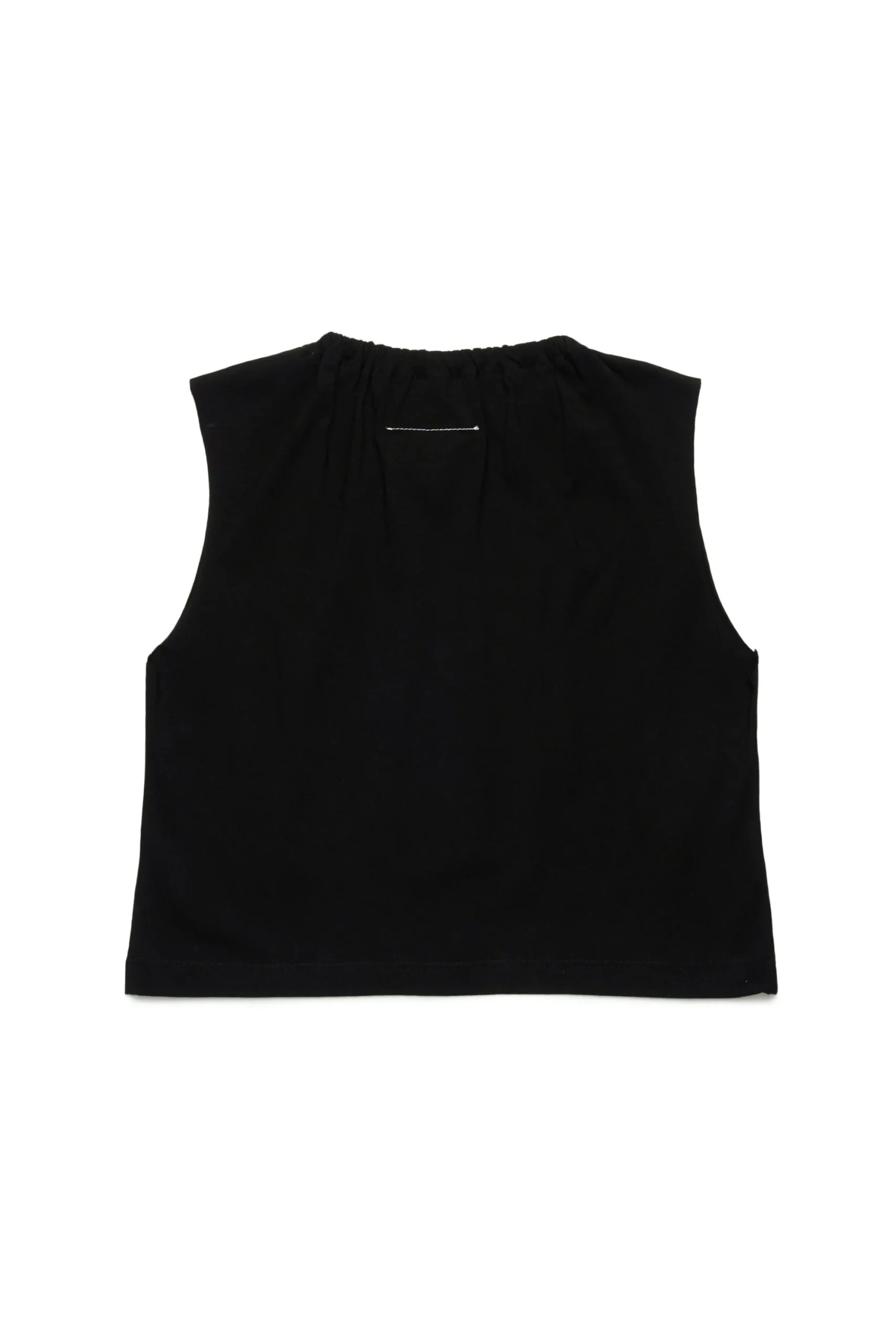 T-Shirts | T-Shirts>MM6 MAISON MARGIELA Sleeveless T-shirt with gathers black