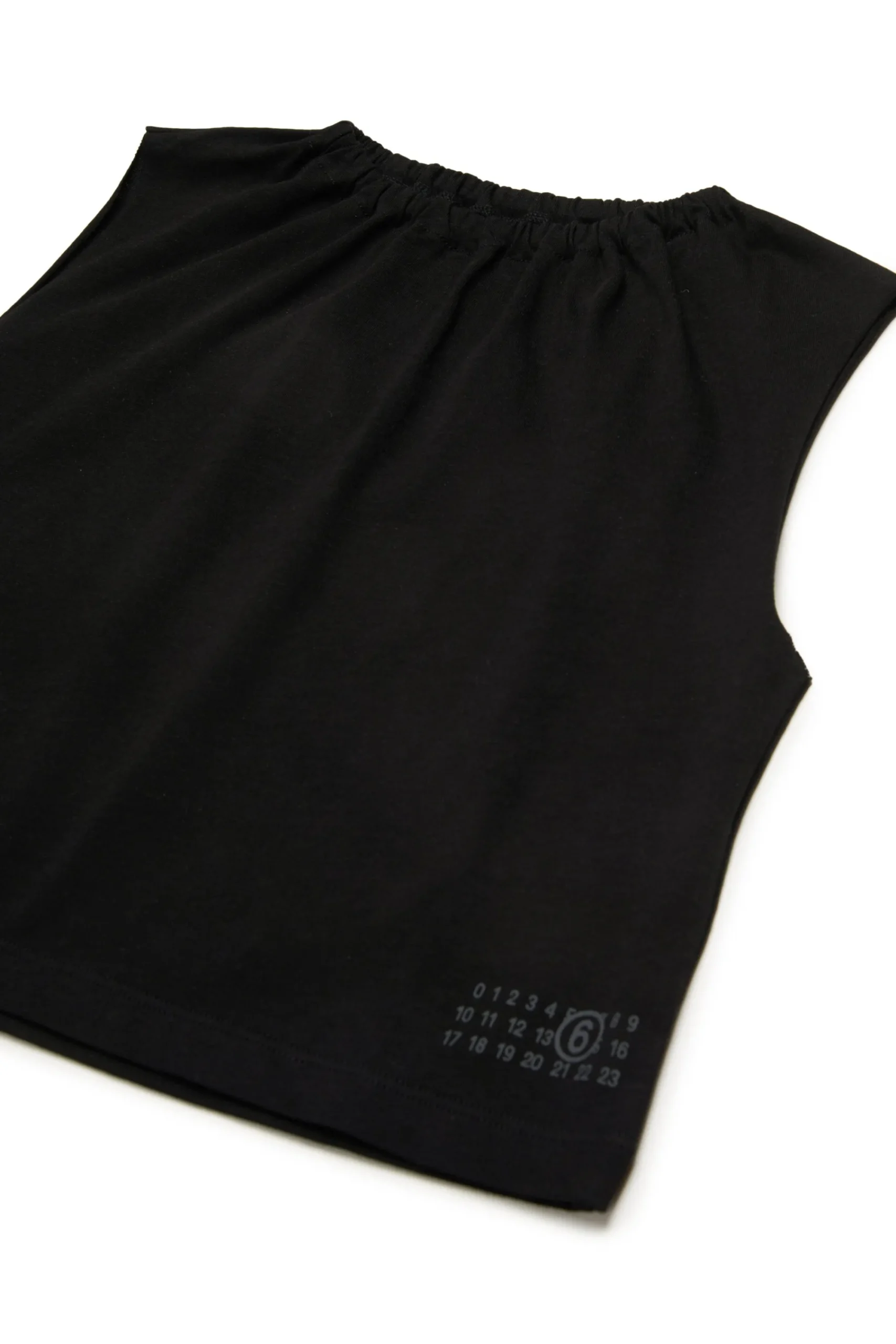 T-Shirts | T-Shirts>MM6 MAISON MARGIELA Sleeveless T-shirt with gathers black