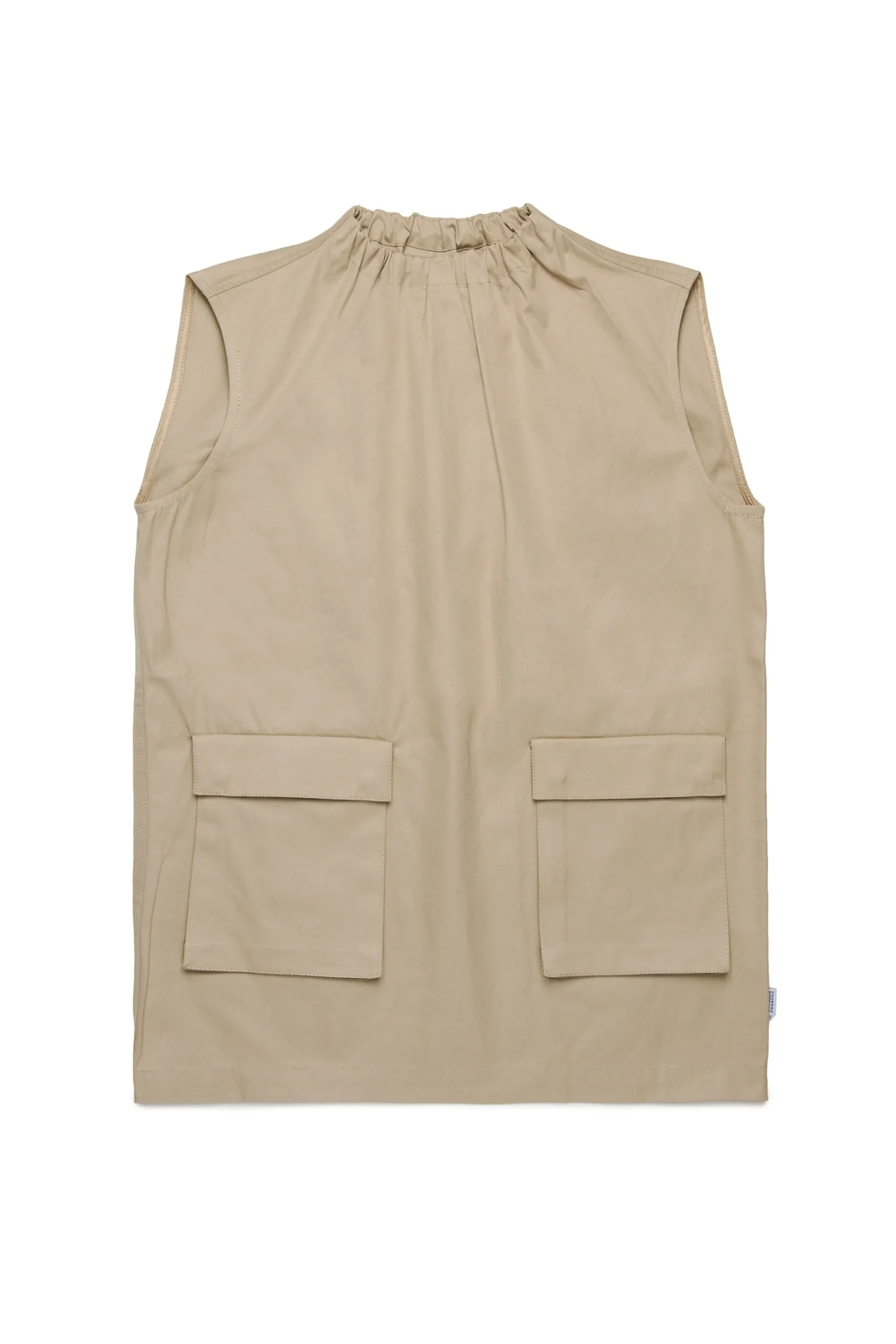 Dresses>MM6 MAISON MARGIELA Sleeveless twill dress with pockets beige