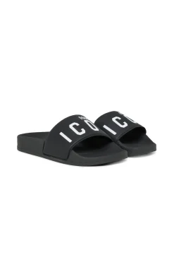 Swimwear | Swimwear>DSQUARED2 Slide slippers with ICON logo black