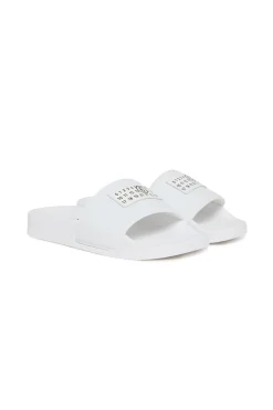 Slippers And Sandals | Slippers And Sandals>MM6 MAISON MARGIELA Slide slippers with Numeric logo white
