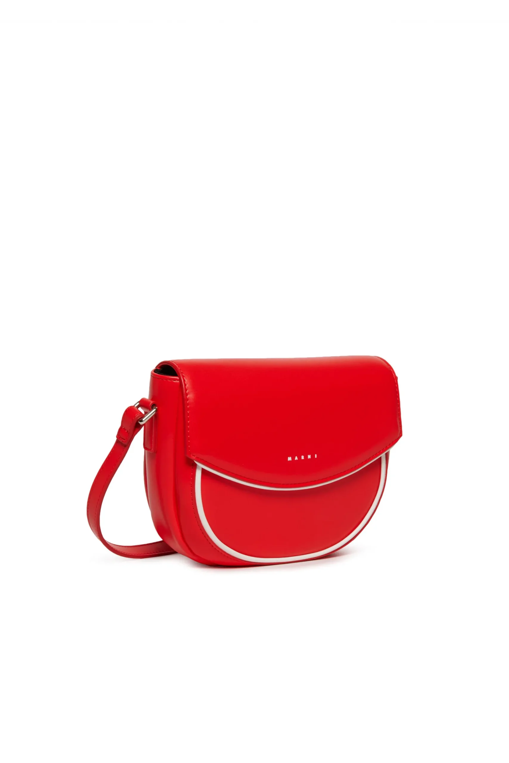 Bags And Backpacks>MARNI Smile Bag in coated fabric with shoulder strap red